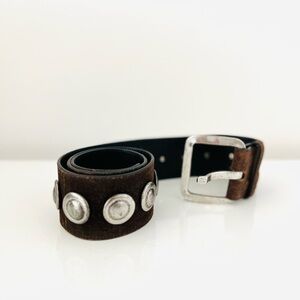 DSQUARED2 Brown Suede Wide Belt